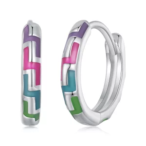(image pour) Boucles d'oreilles créoles lumineuses de style Pandora - SCE1645