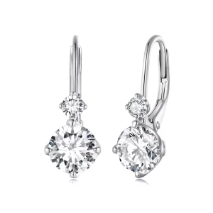 Boucles d'oreilles créoles Moissanite style Pandora (Deux certificats) - MSE031 (image pour) Boucles d'oreilles créoles Moissanite style Pandora (Deux certificats) - MSE031