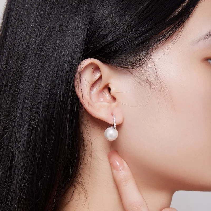 (image pour) Boucles d'oreilles créoles perles coquillage style Pandora - SCE1583 - Afficher 5