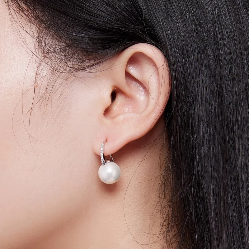 (image pour) Boucles d'oreilles créoles perles coquillage style Pandora - SCE1583 - Afficher 7