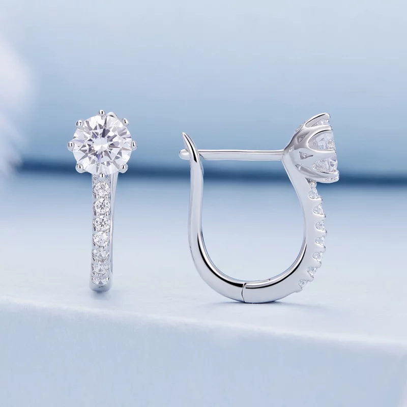 (image pour) Boucles d'oreilles créoles simples en zircon style Pandora - BSE856 - Afficher 2