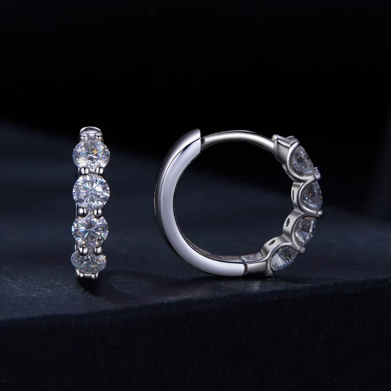 (image pour) Boucles d'oreilles créoles style Pandora avec moissanite - MSE030 - Afficher 2