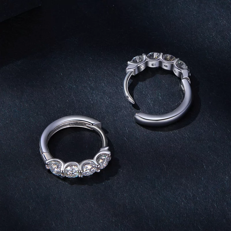 (image pour) Boucles d'oreilles créoles style Pandora avec moissanite - MSE030 - Afficher 4