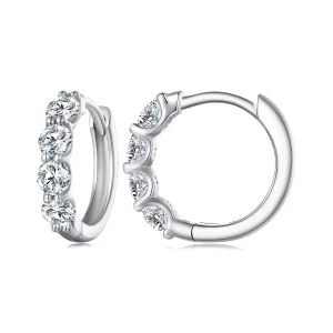 (image pour) Boucles d'oreilles créoles style Pandora avec moissanite - MSE030
