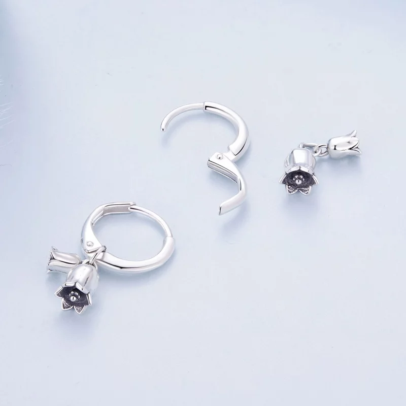 (image pour) Boucles d'oreilles créoles style Pandora avec muguet - BSE909 - Afficher 4