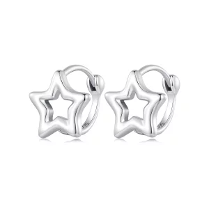 (image pour) Boucles d'oreilles créoles style Pandora avec étoile - BSE896