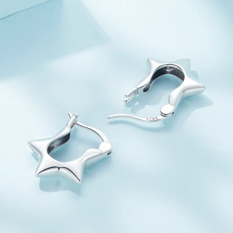 (image pour) Boucles d'oreilles créoles style Pandora avec étoile - SCE1615 - Afficher 4