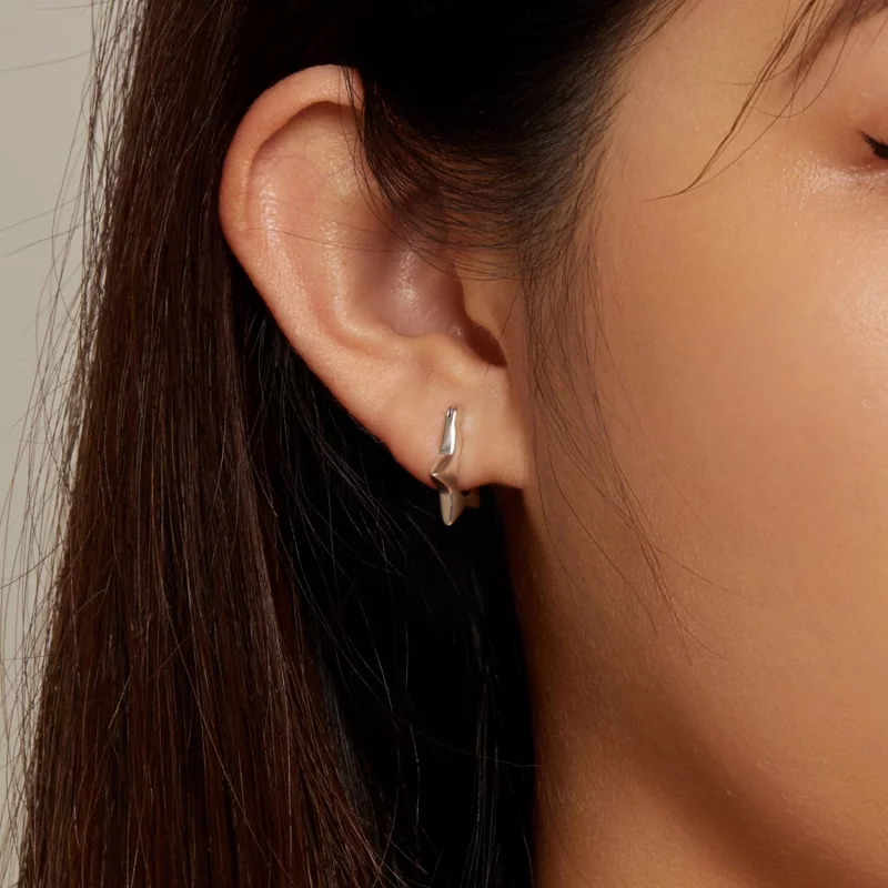 (image pour) Boucles d'oreilles créoles style Pandora avec étoile - SCE1615 - Afficher 7