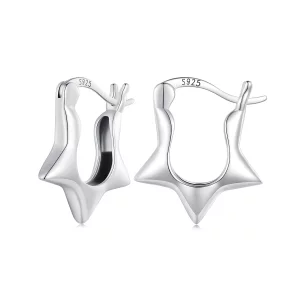 (image pour) Boucles d'oreilles créoles style Pandora avec étoile - SCE1615