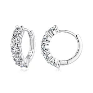 (image pour) Boucles d'oreilles demi-créoles de style Pandora avec diamant Moissanite - MSE033