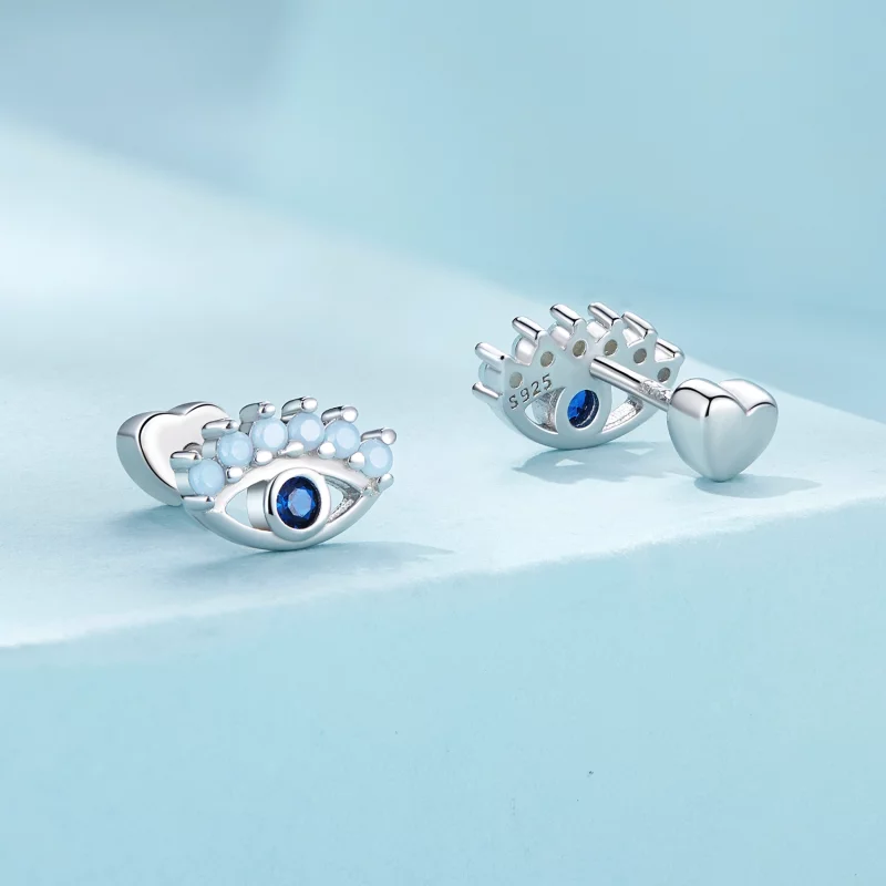 (image pour) Boucles d'oreilles à deux styles, style Pandora, avec des yeux de diable - SCE15 - Afficher 2