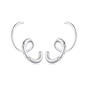 (image pour) Boucles d'oreilles à double anneau style Pandora - SCE1652