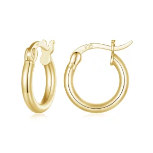 (image pour) Boucles d'oreilles en argent simples de style Pandora, petites créoles - SCE1608-SB