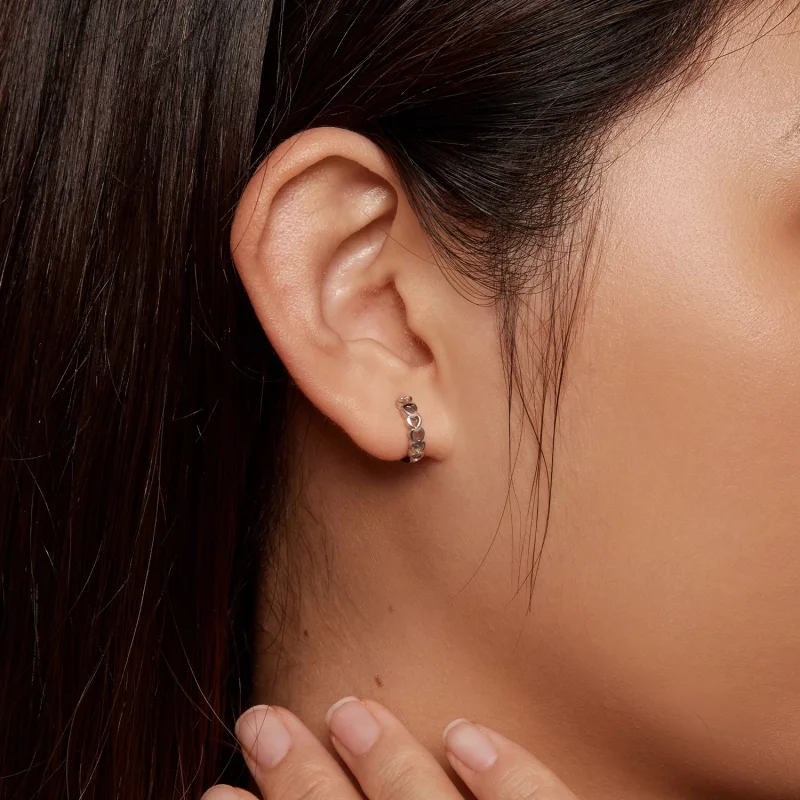 (image pour) Boucles d'oreilles en forme de cœur style Pandora - BSE880 - Afficher 6