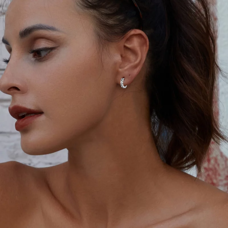 (image pour) Boucles d'oreilles en forme de cœur style Pandora - BSE880 - Afficher 8