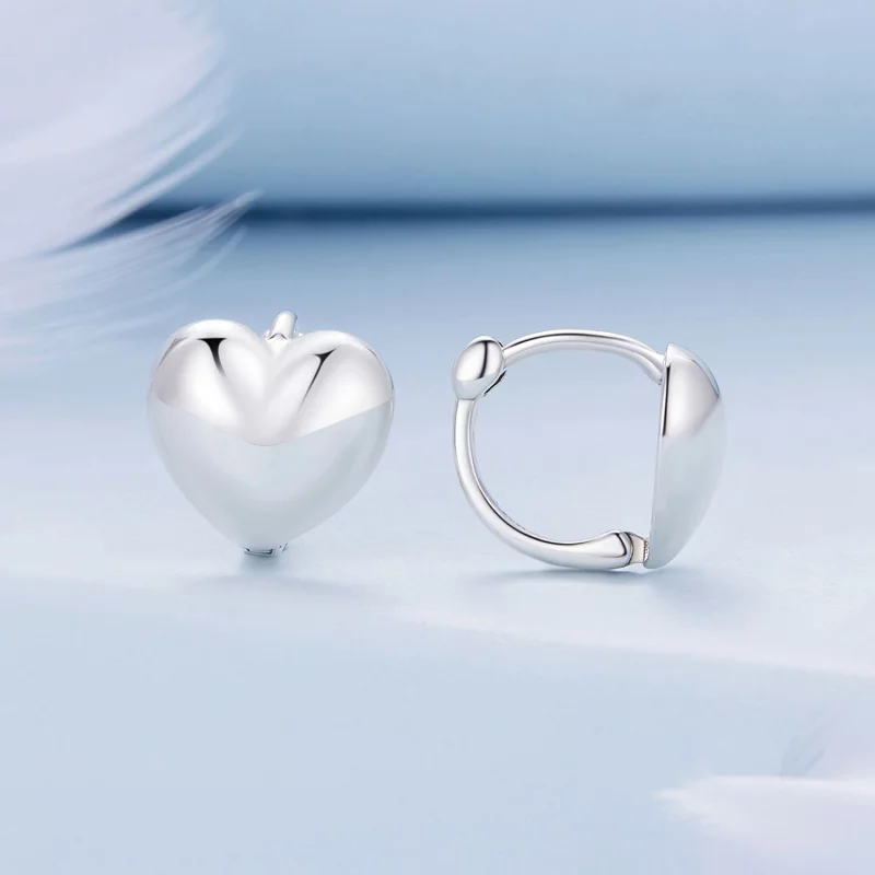 (image pour) Boucles d'oreilles en forme de cœur style Pandora - BSE905 - Afficher 2