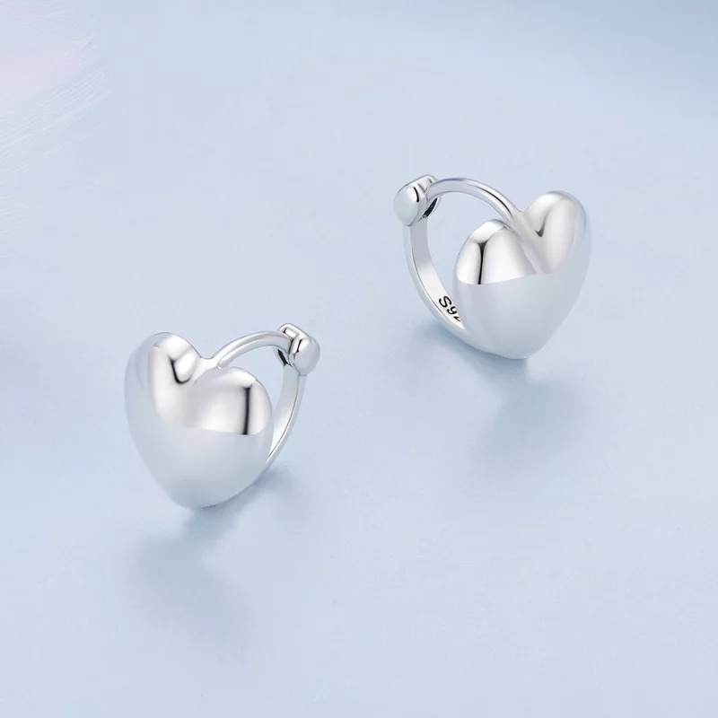 (image pour) Boucles d'oreilles en forme de cœur style Pandora - BSE905 - Afficher 3