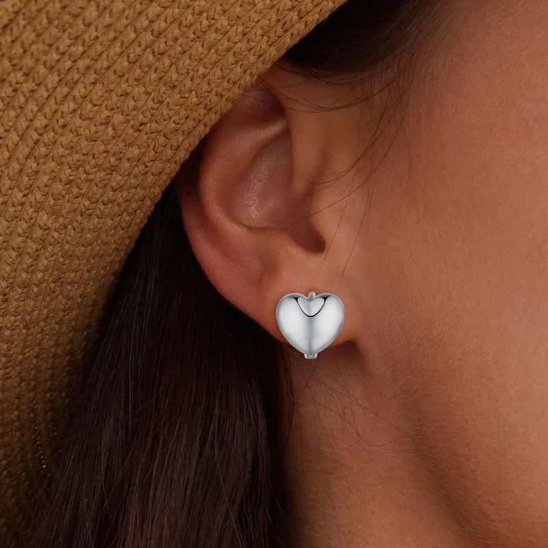 (image pour) Boucles d'oreilles en forme de cœur style Pandora - BSE905 - Afficher 5