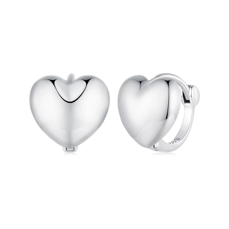 (image pour) Boucles d'oreilles en forme de cœur style Pandora - BSE905