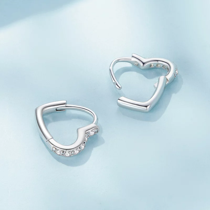 (image pour) Boucles d'oreilles en forme de cœur style Pandora - SCE1626 - Afficher 4