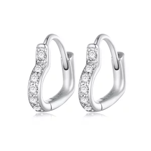 (image pour) Boucles d'oreilles en forme de cœur style Pandora - SCE1626