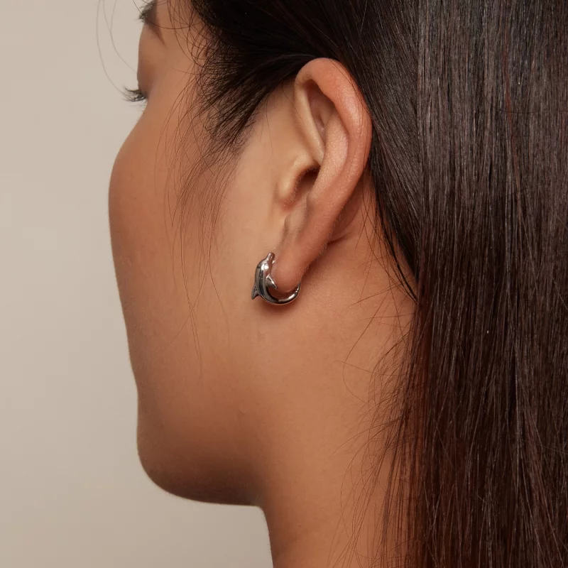 (image pour) Boucles d'oreilles en forme de dauphin de style Pandora - BSE881 - Afficher 7