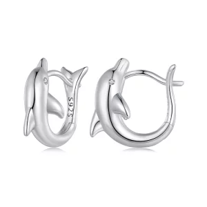 (image pour) Boucles d'oreilles en forme de dauphin de style Pandora - BSE881