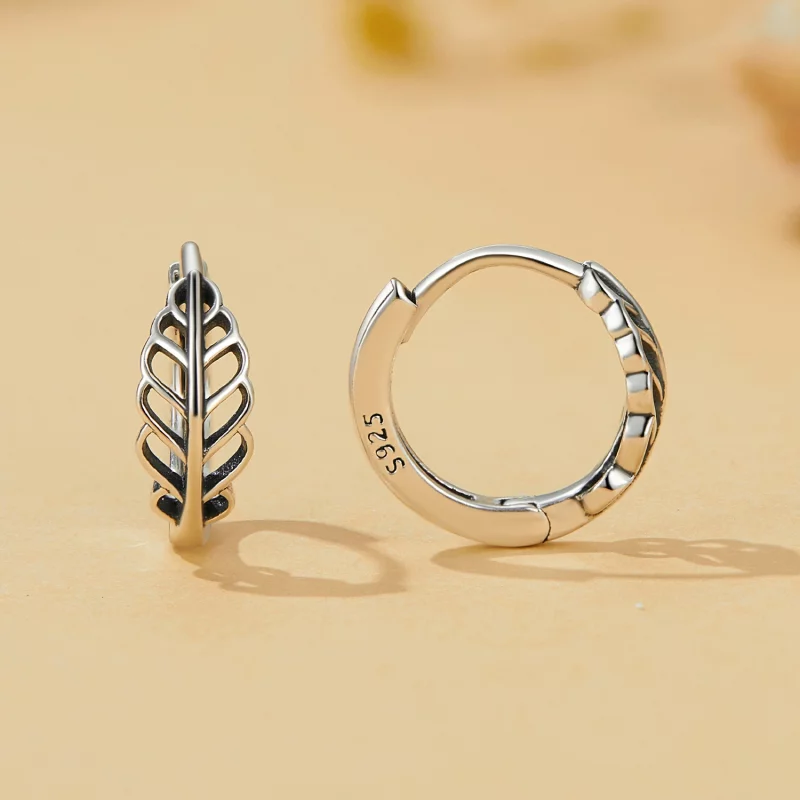 (image pour) Boucles d'oreilles en forme de feuilles d'automne de style Pandora - SCE1636 - Afficher 2