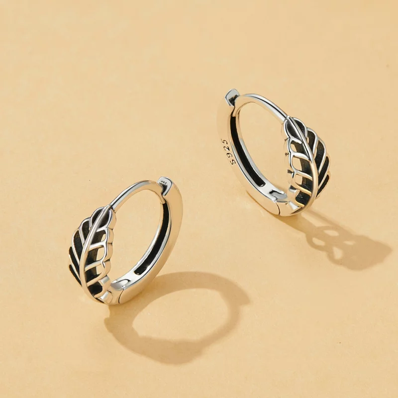 (image pour) Boucles d'oreilles en forme de feuilles d'automne de style Pandora - SCE1636 - Afficher 3