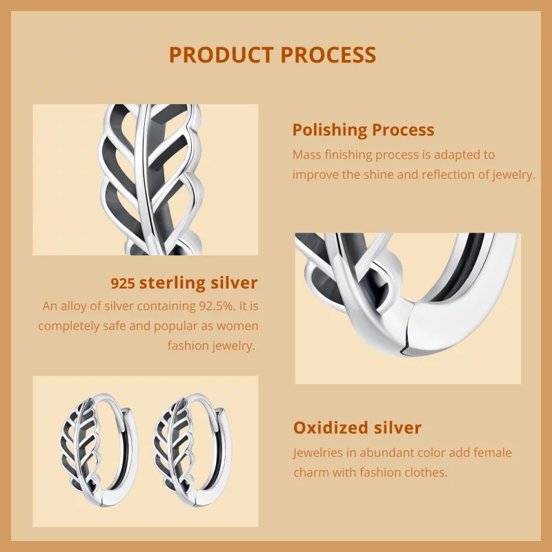 (image pour) Boucles d'oreilles en forme de feuilles d'automne de style Pandora - SCE1636 - Afficher 8