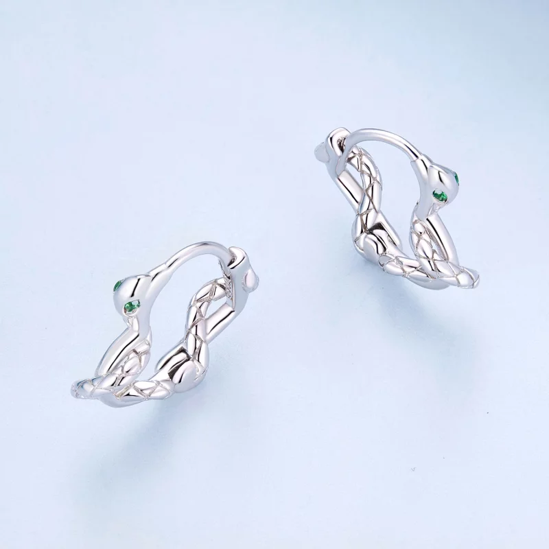 (image pour) Boucles d'oreilles en forme de serpents esprit en forme de cœur de style Pandora - Afficher 3