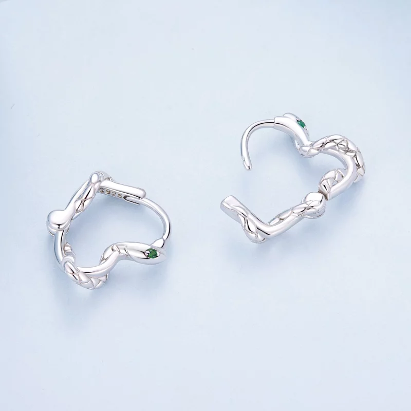 (image pour) Boucles d'oreilles en forme de serpents esprit en forme de cœur de style Pandora - Afficher 4