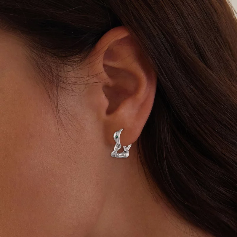 (image pour) Boucles d'oreilles en forme de serpents esprit en forme de cœur de style Pandora - Afficher 5