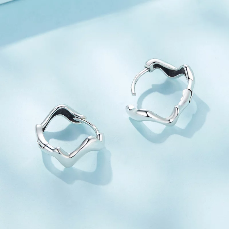 (image pour) Boucles d'oreilles en forme de vague de style Pandora - SCE1624 - Afficher 4