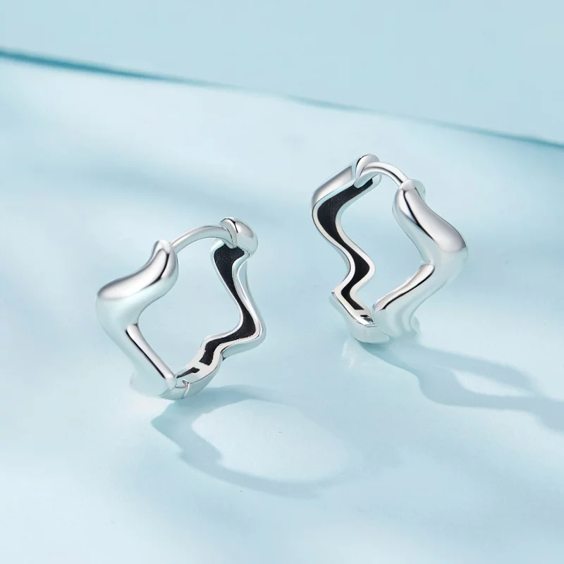 (image pour) Boucles d'oreilles en forme de vague de style Pandora - SCE1624 - Afficher 5