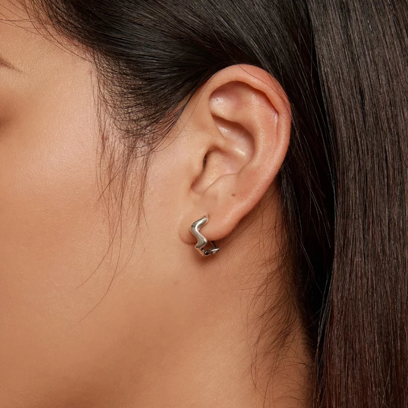 (image pour) Boucles d'oreilles en forme de vague de style Pandora - SCE1624 - Afficher 7