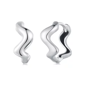 (image pour) Boucles d'oreilles en forme de vague de style Pandora - SCE1624