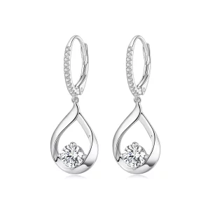 (image pour) Boucles d'oreilles en moissanite style Pandora à pendentif (Deux certificats) - MSE032