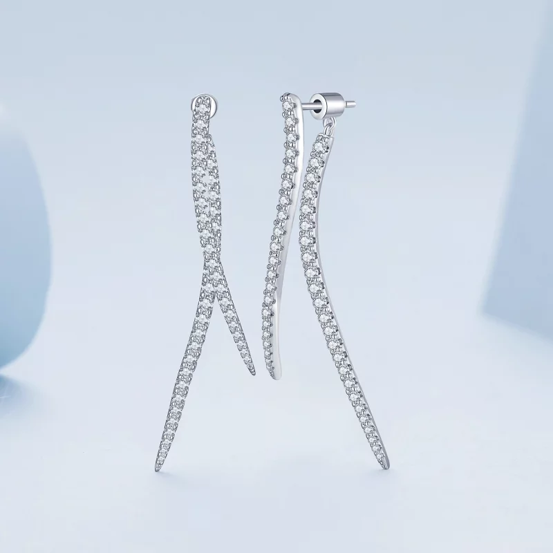 (image pour) Boucles d'oreilles longues à pampille intelligente de style Pandora - YIE227 - Afficher 3