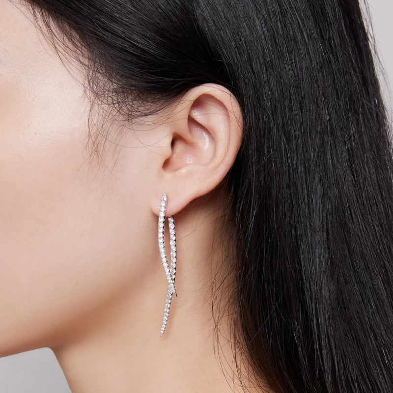 (image pour) Boucles d'oreilles longues à pampille intelligente de style Pandora - YIE227 - Afficher 7