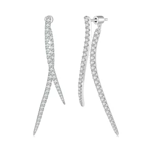 (image pour) Boucles d'oreilles longues à pampille intelligente de style Pandora - YIE227