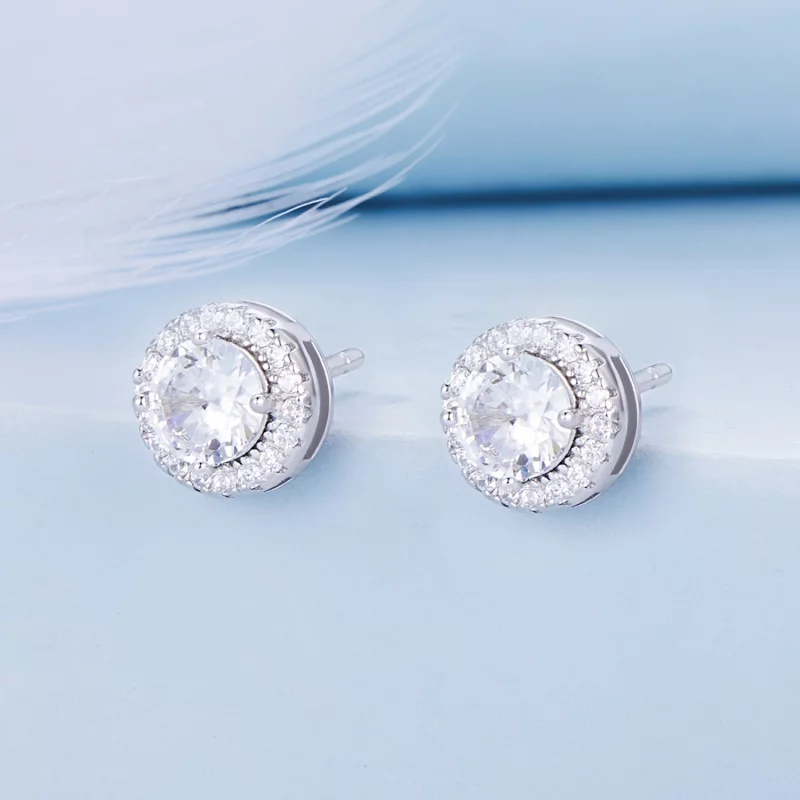 (image pour) Boucles d'oreilles luxueuses légères de style Pandora - BSE893 - Afficher 2