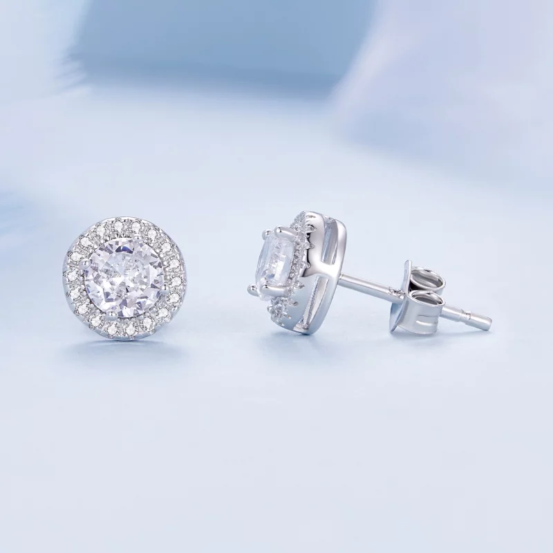 (image pour) Boucles d'oreilles luxueuses légères de style Pandora - BSE893 - Afficher 4