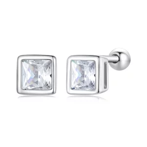 (image pour) Boucles d'oreilles miniatures style Pandora avec zircone princesses - BSE885-S