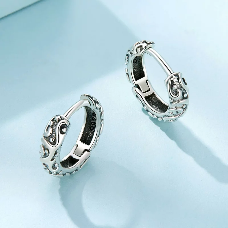 (image pour) Boucles d'oreilles à motifs rétro de style Pandora - SCE1659 - Afficher 3