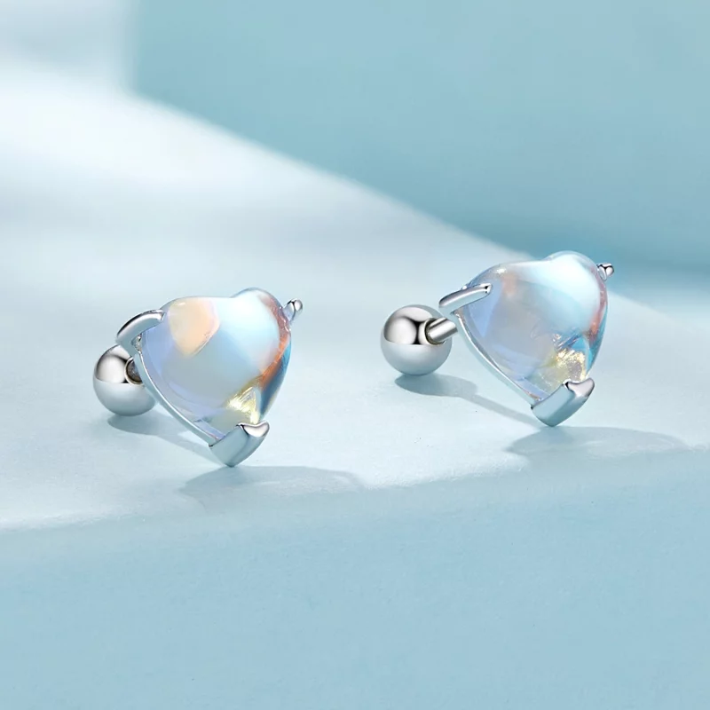 (image pour) Boucles d'oreilles Pandora Style en pierre de lune - SCE1629 - Afficher 2