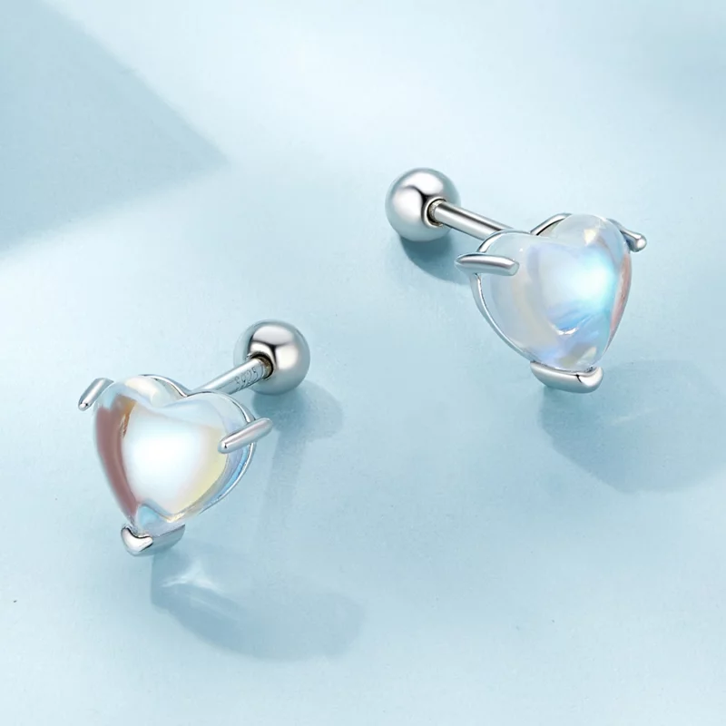 (image pour) Boucles d'oreilles Pandora Style en pierre de lune - SCE1629 - Afficher 3
