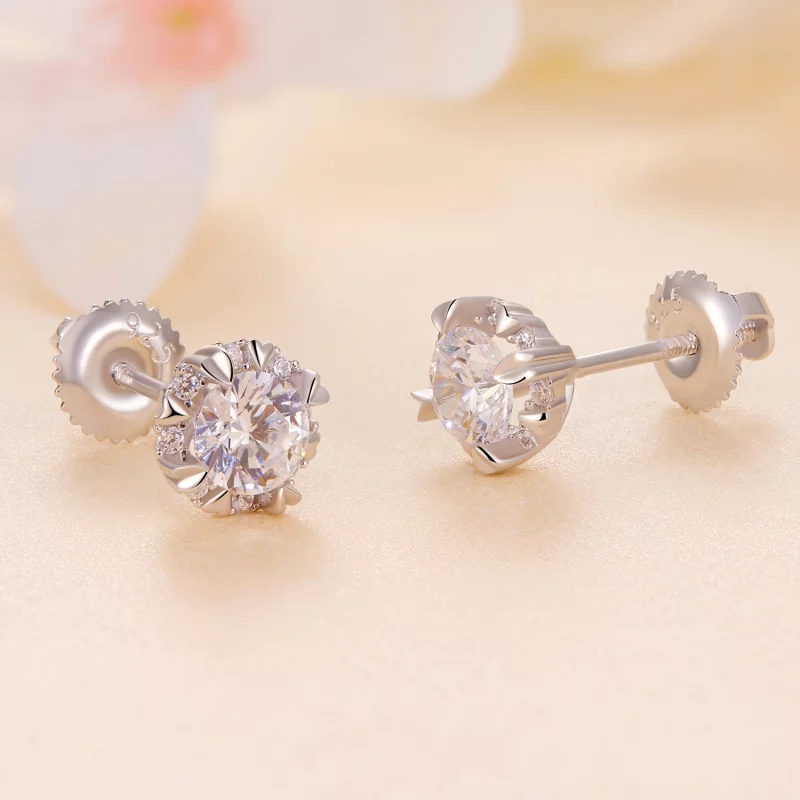 (image pour) Boucles d'oreilles Pandora Style Exquisite Moissanite Studs (Deux Certificats) - - Afficher 3