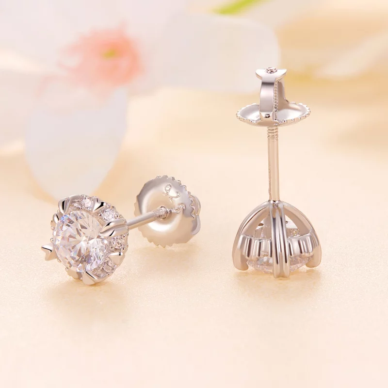(image pour) Boucles d'oreilles Pandora Style Exquisite Moissanite Studs (Deux Certificats) - - Afficher 4