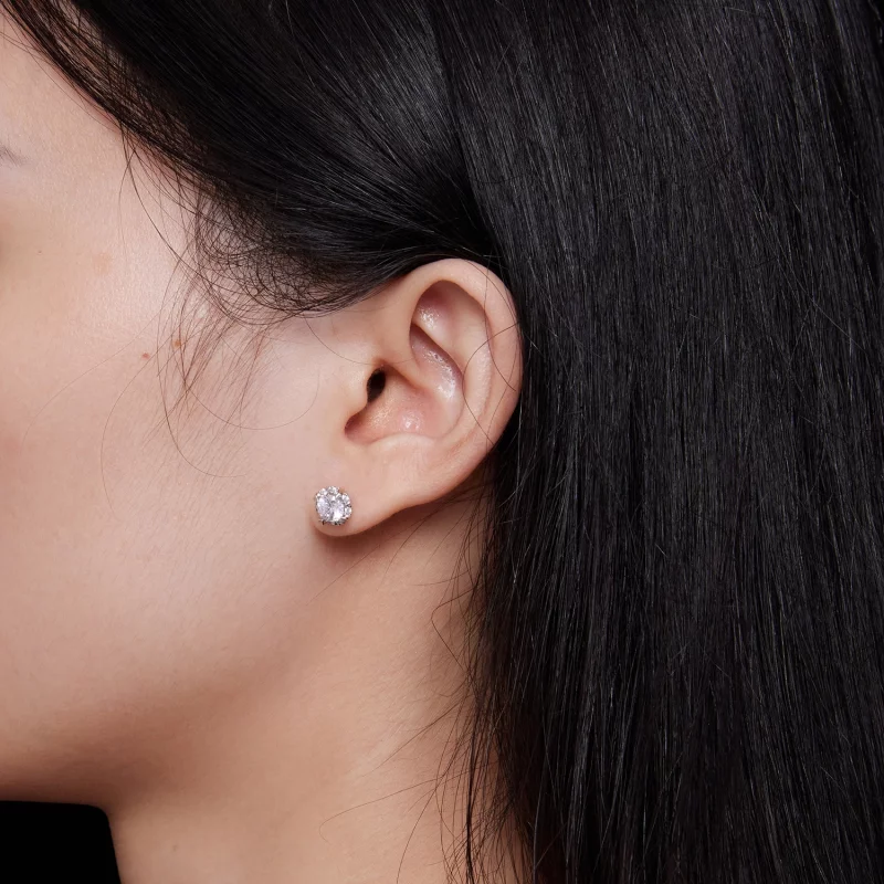 (image pour) Boucles d'oreilles Pandora Style Exquisite Moissanite Studs (Deux Certificats) - - Afficher 6